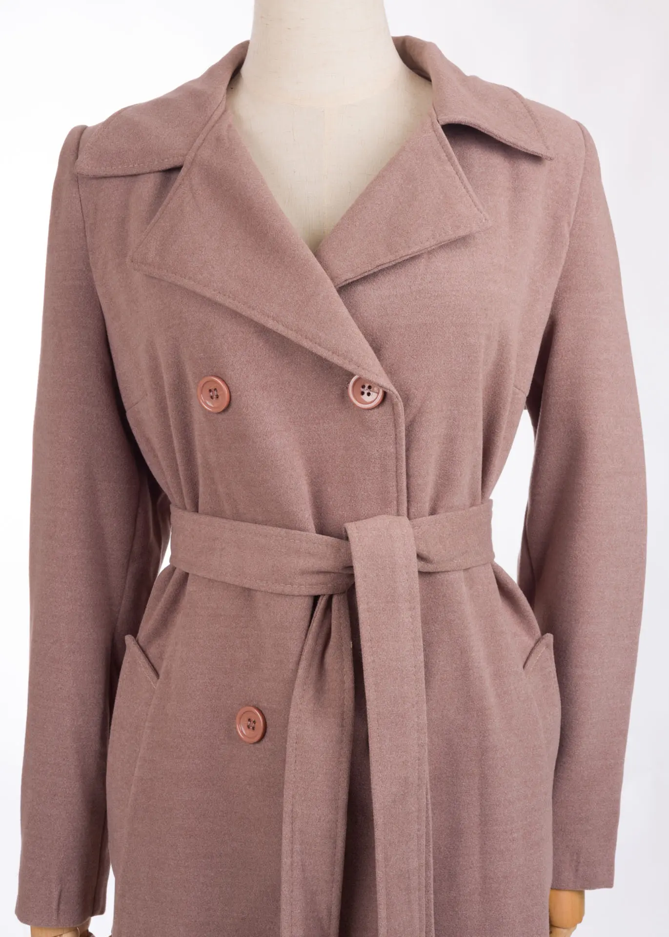 Elegant Belted Long Coat - Qultim